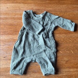 Sage green Textured Baby Romper Grayson collective
